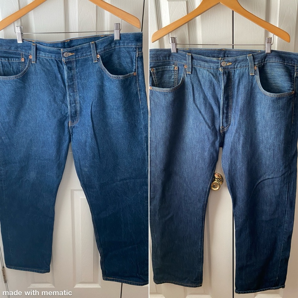 Levi’s Lot of 2 501 Dark Stonewash Original Straight Button Fly Jeans SZ 40/30